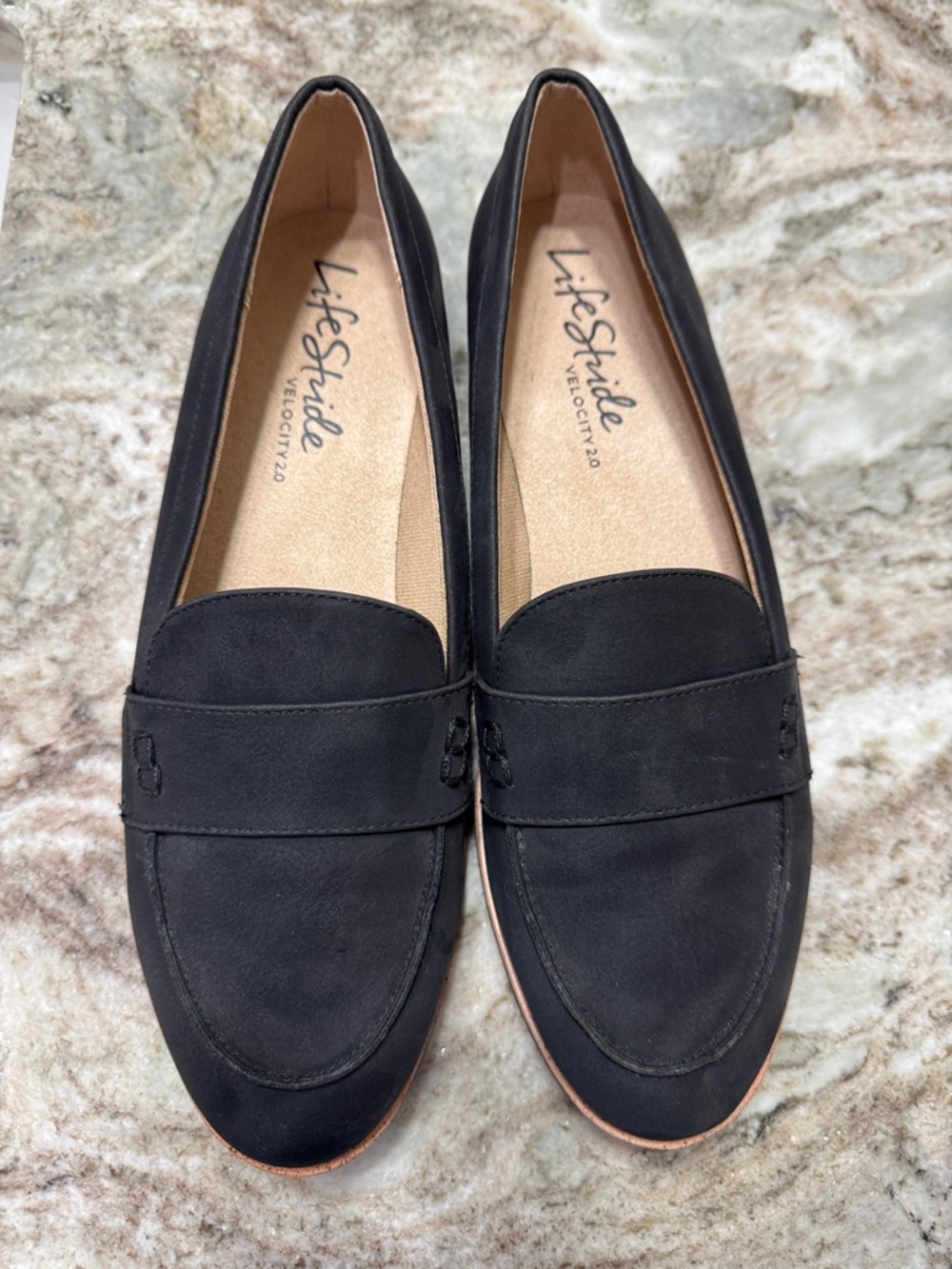Life Stride Black Slip-On Penny Loafers for Women Brand New
